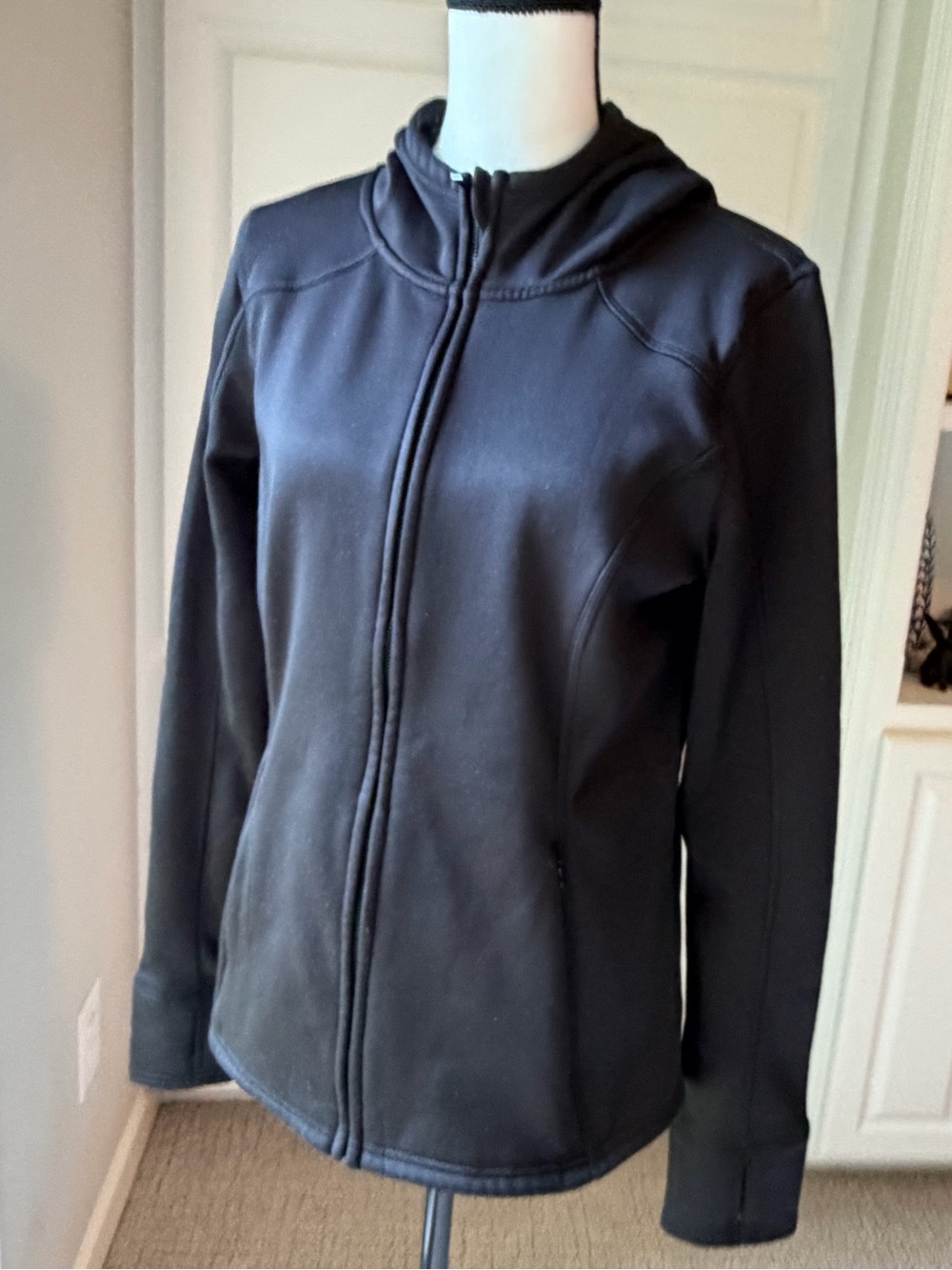 90 Degree By Reflex Black Hooded Zip-Up Utility Jacket